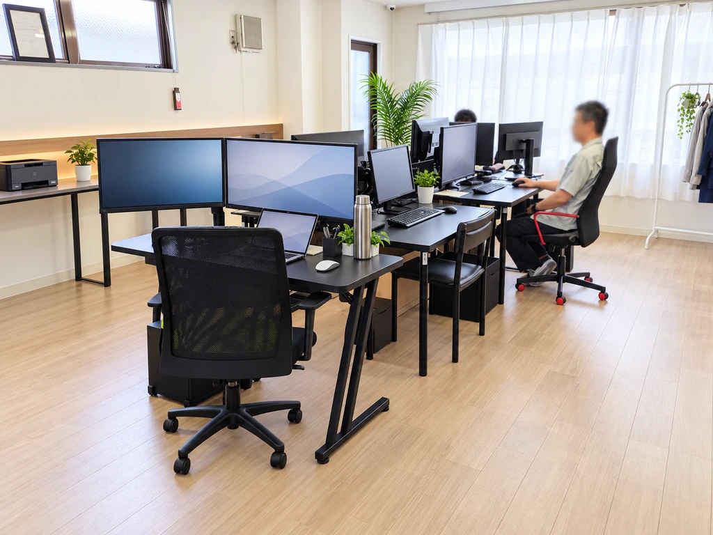 駅前Officeのパソコン作業スペース